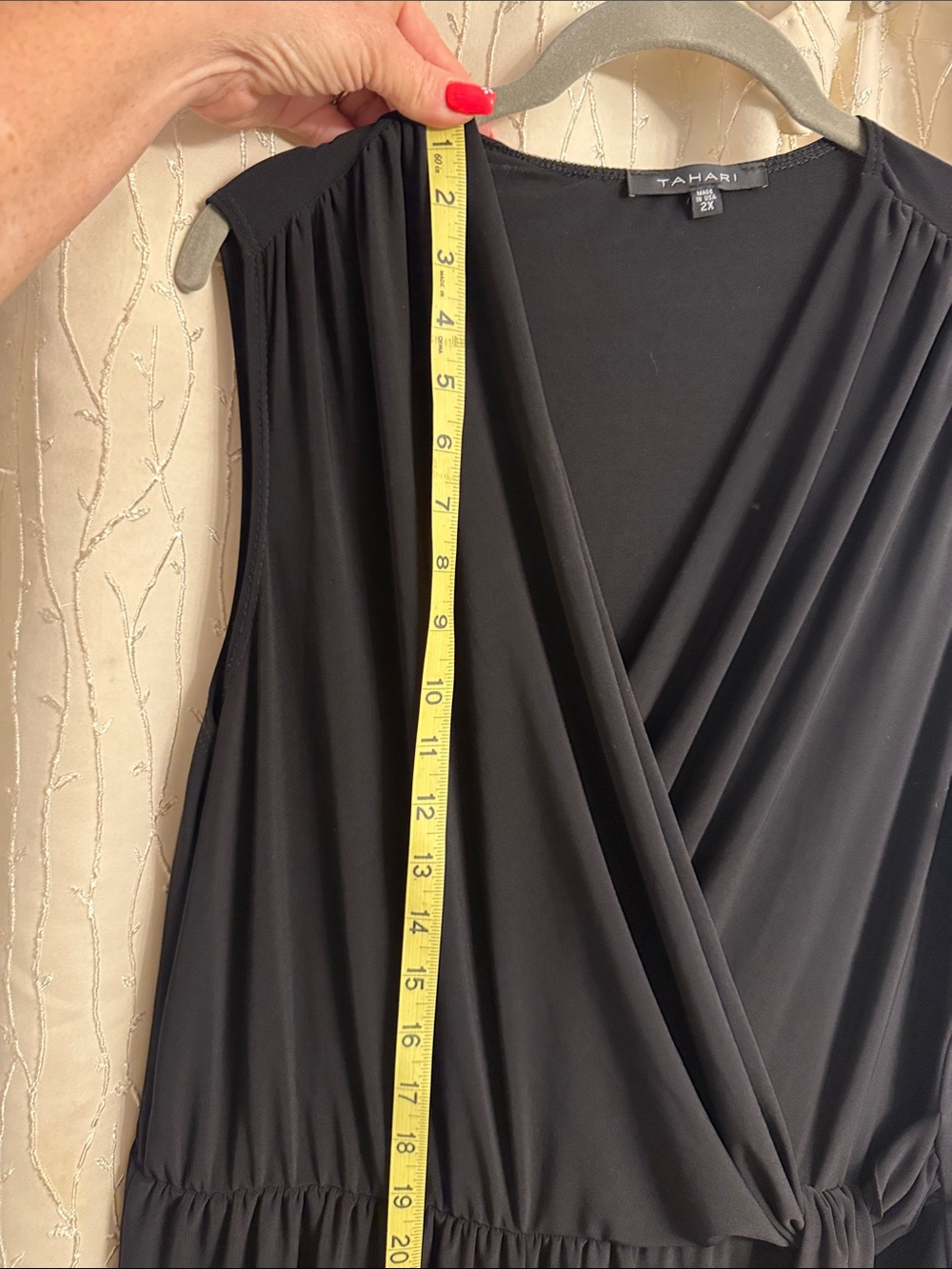 Tahari Black Sleeveless Wrap Jumpsuit with Self-Tie - Picture 6 of 6